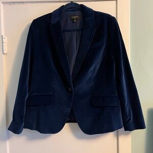 Talbots Royal Blue Velvet Jacket, 14 Petite